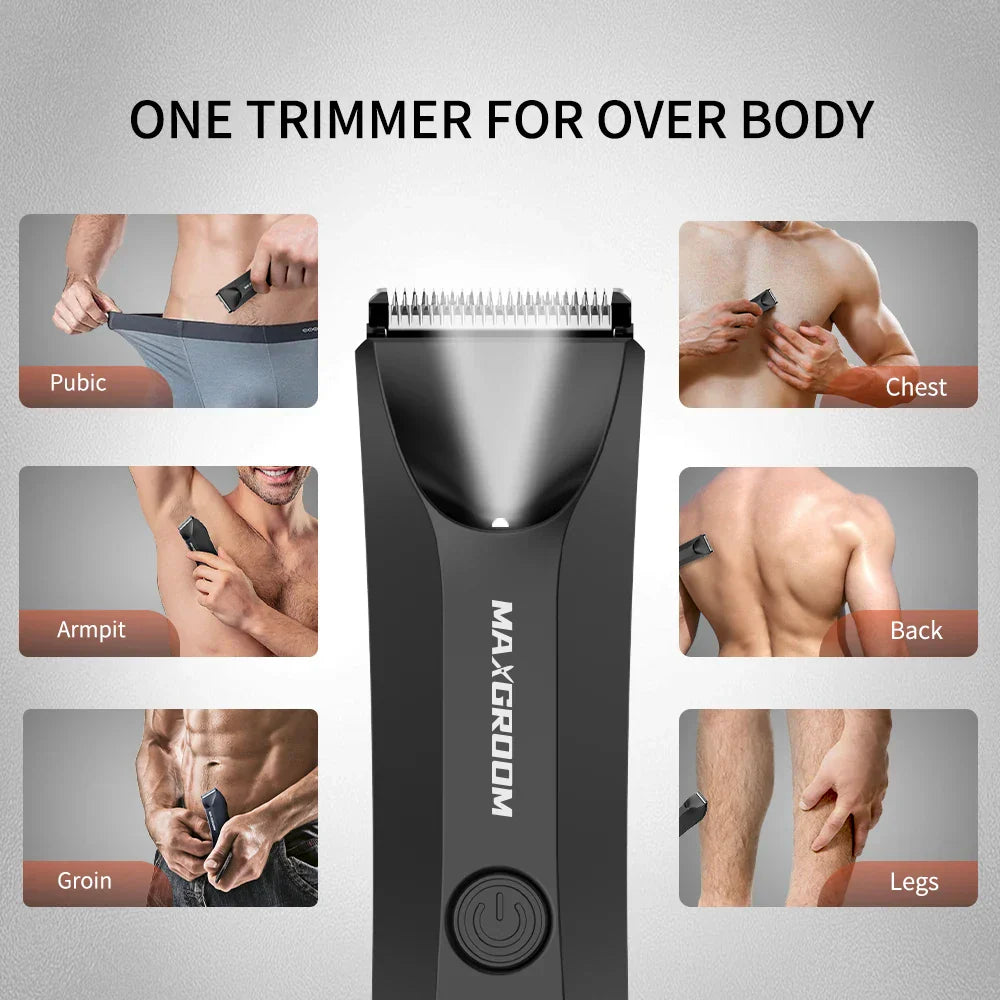 Body Hair Trimmer for Men Replaceable Ceramic Blade Black